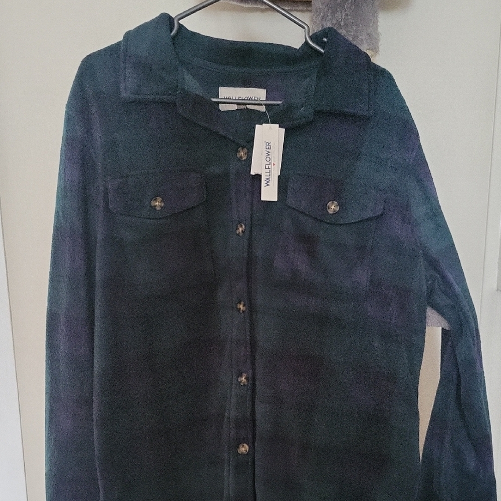 Wallflower Dark Plaid Shirt